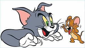 Tom and Jerry Classic Cartoon Characters in Playful Chase Scene HD wallpaper