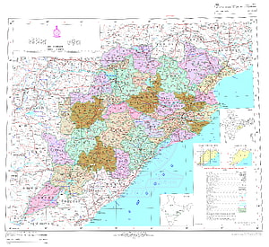 Detailed Political and Administrative Map of Odisha State in India HD wallpaper