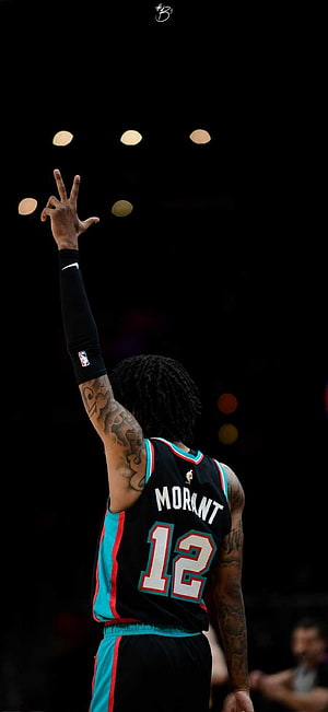 Ja Morant Memphis Grizzlies Jersey 12 Back View Dark Arena HD phone wallpaper