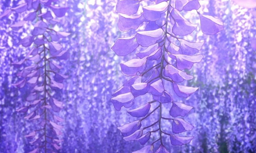 Demon Slayer Wisteria Blossoms in Soft Purple Anime Style HD wallpaper