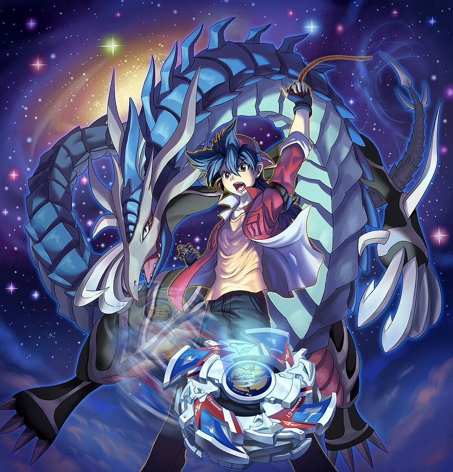 Tyson Granger and Dragonoid with Beyblade in Cosmic Setting HD phone wallpaper