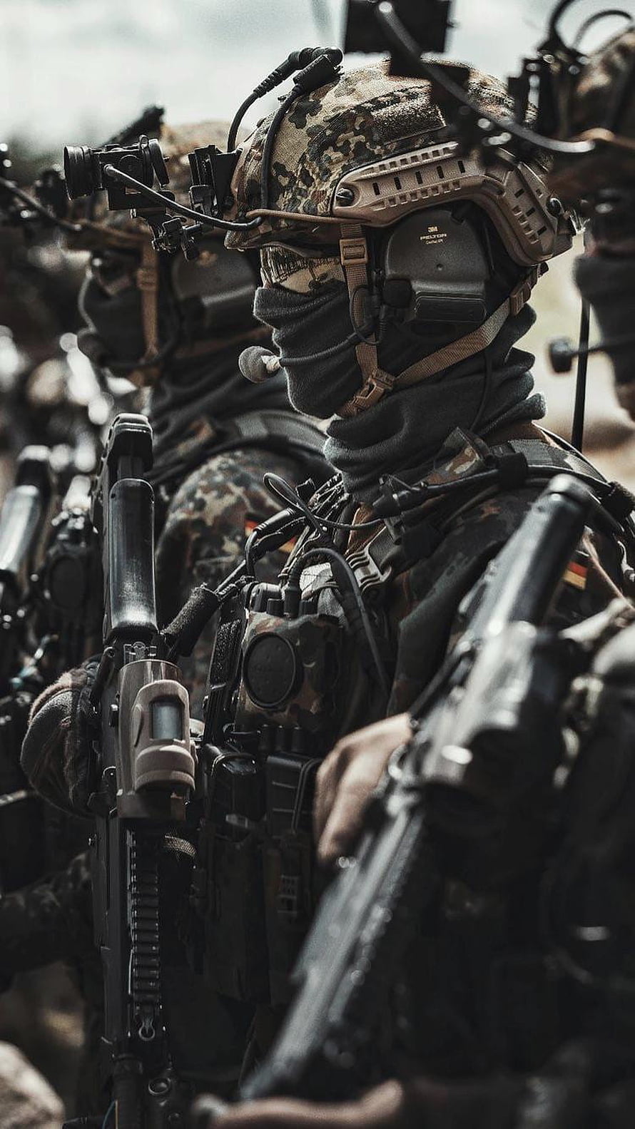 German Bundeswehr Special Forces in Full Tactical Gear and Camouflage HD phone wallpaper