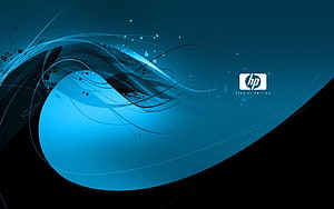 HP Special Edition Abstract Blue Swirl and Orb Digital Artwork HD wallpaper