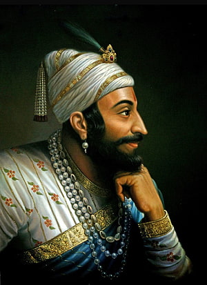 Shivaji Maharaj Portrait in Traditional Turban and Pearl Jewelry HD phone wallpaper