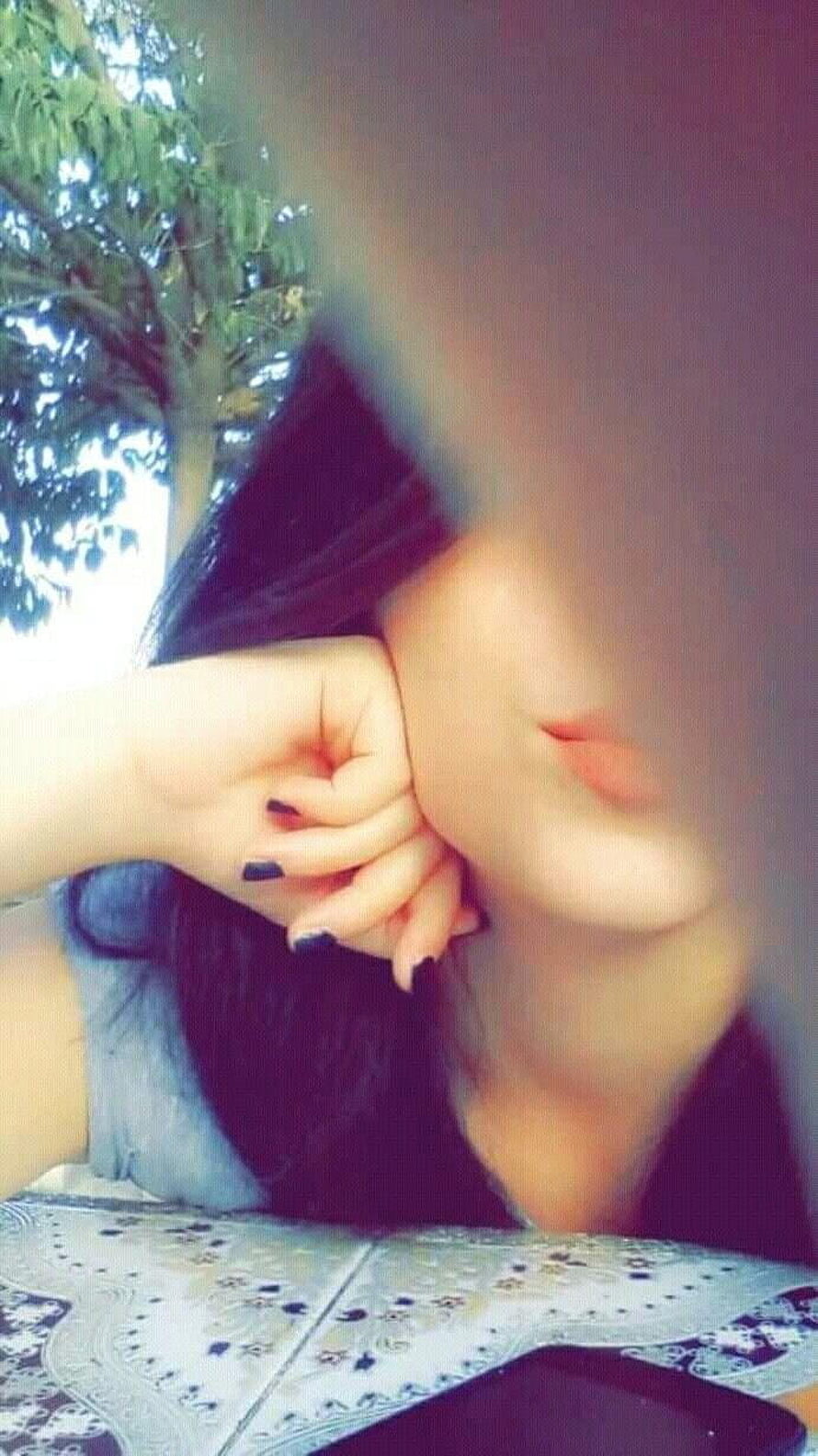 Soft Focus Portrait of a Woman with Hand Over Face and Dark Nails HD phone wallpaper