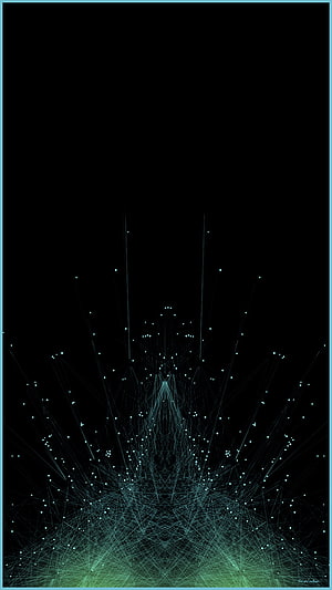 Abstract Digital Network Constellation with Glowing Nodes on Black Background HD phone wallpaper