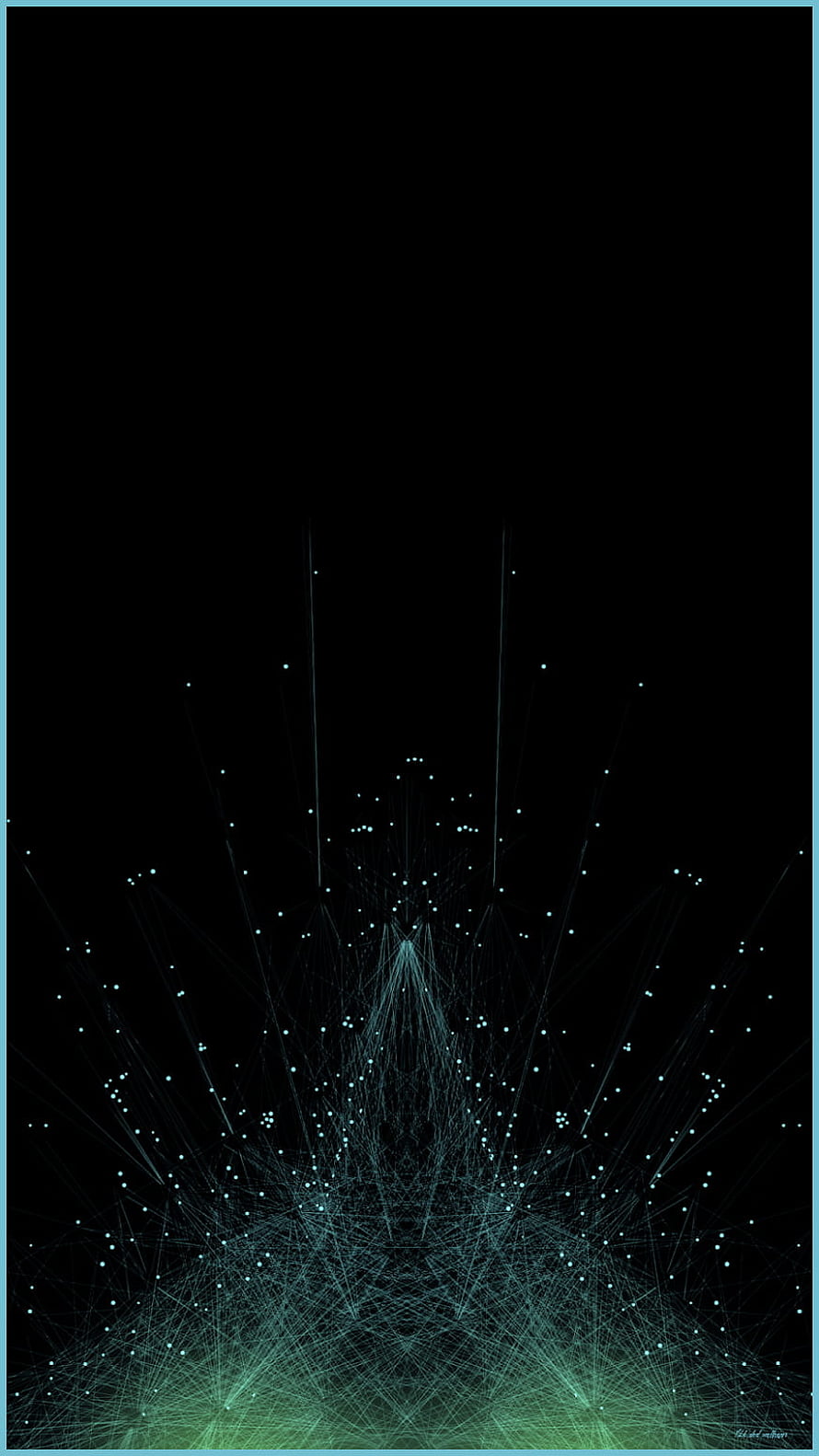 Abstract Digital Network Constellation with Glowing Nodes on Black Background HD phone wallpaper