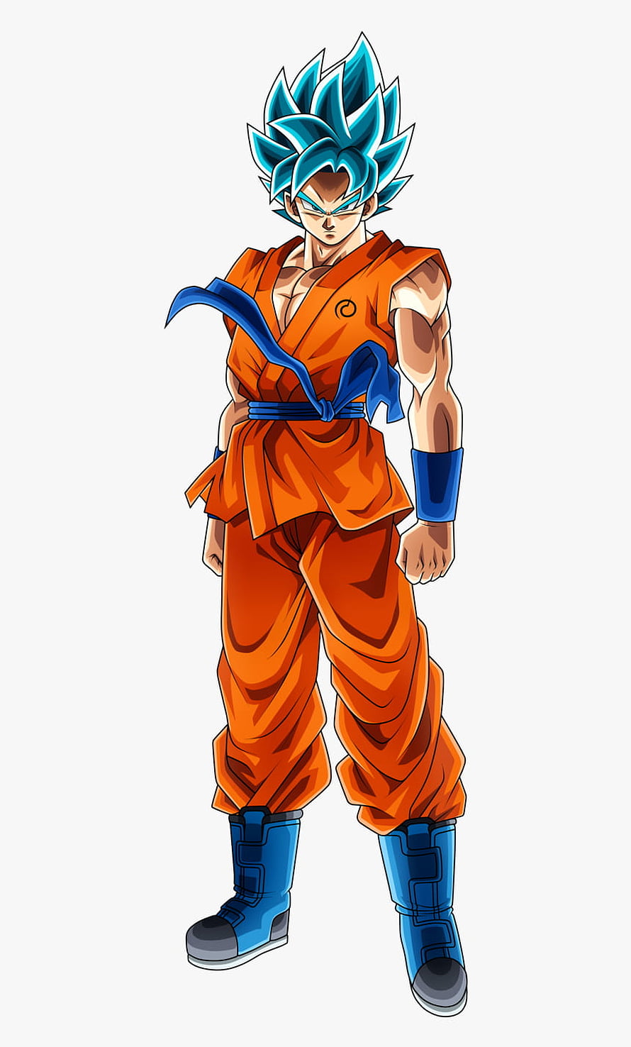 Goku Super Saiyan Blue Full Body Character Art in Orange Gi and Blue Boots HD phone wallpaper