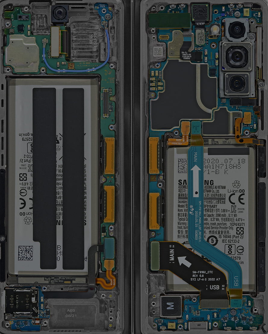 Samsung Galaxy Z Fold 2 and Z Fold 3 Internal Hardware and Circuit Board Comparison HD phone wallpaper