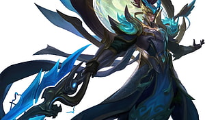 Zilong Epic Warrior Fantasy Character Artwork with Blue Energy Blade HD wallpaper