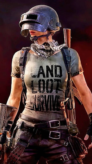 PUBG Female Survivor Character in Tactical Gear and Helmet HD phone wallpaper