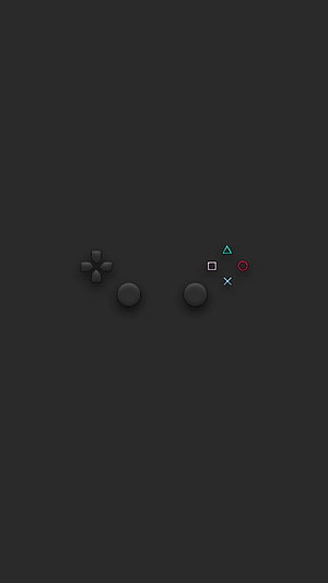 Minimalist PlayStation 4 Controller Icon Wallpaper with Dark Background HD phone wallpaper