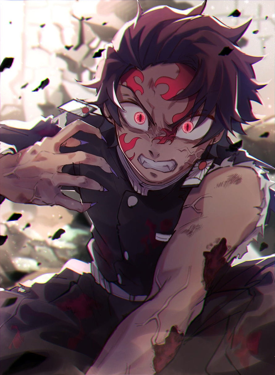 Demon King Tanjiro Kamado Anime Character Artwork HD phone wallpaper