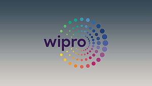 Wipro Corporate Logo With Colorful Dot Spiral On Gradient Background HD wallpaper