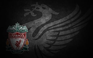 Liverpool FC Crest and Liver Bird Emblem on Dark Grunge Background HD wallpaper