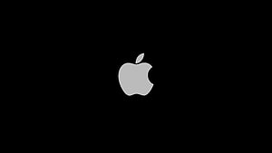 Minimalist Apple Logo on Solid Black Background HD wallpaper