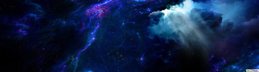 Vibrant Cosmic Nebula with Radiant Light Beams and Star Fields in Deep Space HD wallpaper