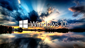 Windows 10 Desktop Wallpaper Featuring Dramatic Lake Sunset and Cloud Reflections HD wallpaper