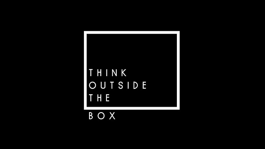 Minimalist Think Outside The Box Quote on Black Background HD wallpaper