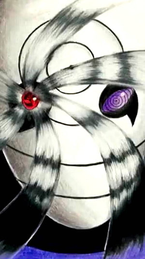Obito Uchiha Kamui Mode with Sharingan and Rinnegan Eyes in Naruto HD phone wallpaper