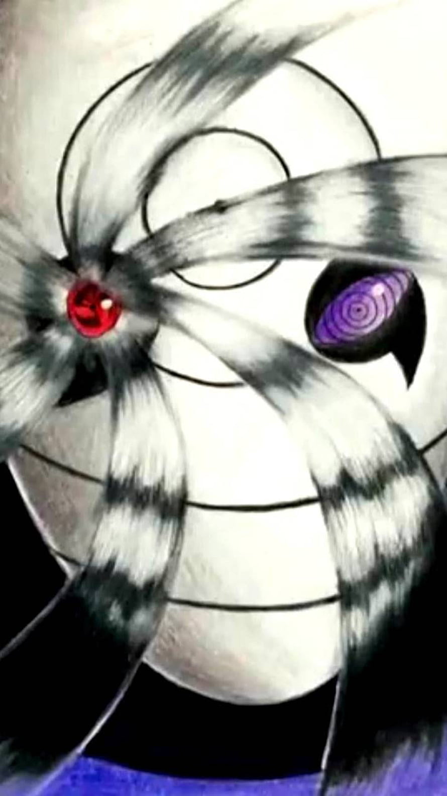 Obito Uchiha Kamui Mode with Sharingan and Rinnegan Eyes in Naruto HD phone wallpaper