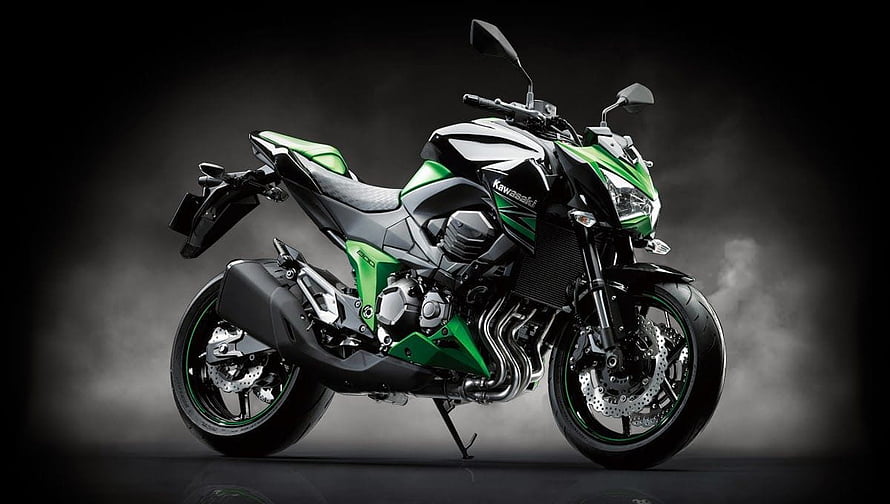 Kawasaki Z800 Naked Motorcycle in Green and Black Studio Setting HD wallpaper