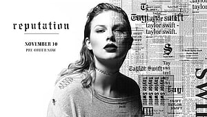Taylor Swift Reputation Album Cover Black and White Portrait with Newspaper Text Background HD wallpaper