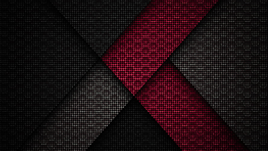 Red and Black Geometric Carbon Fiber Pattern with Diagonal Stripes HD wallpaper