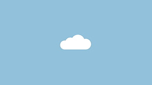 Minimalist White Cloud Icon on Soft Blue Background HD wallpaper