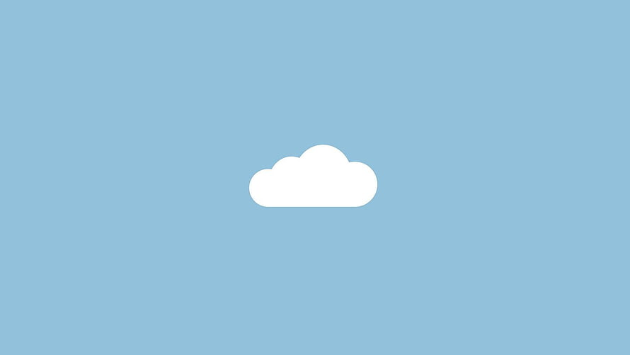 Minimalist White Cloud Icon on Soft Blue Background HD wallpaper