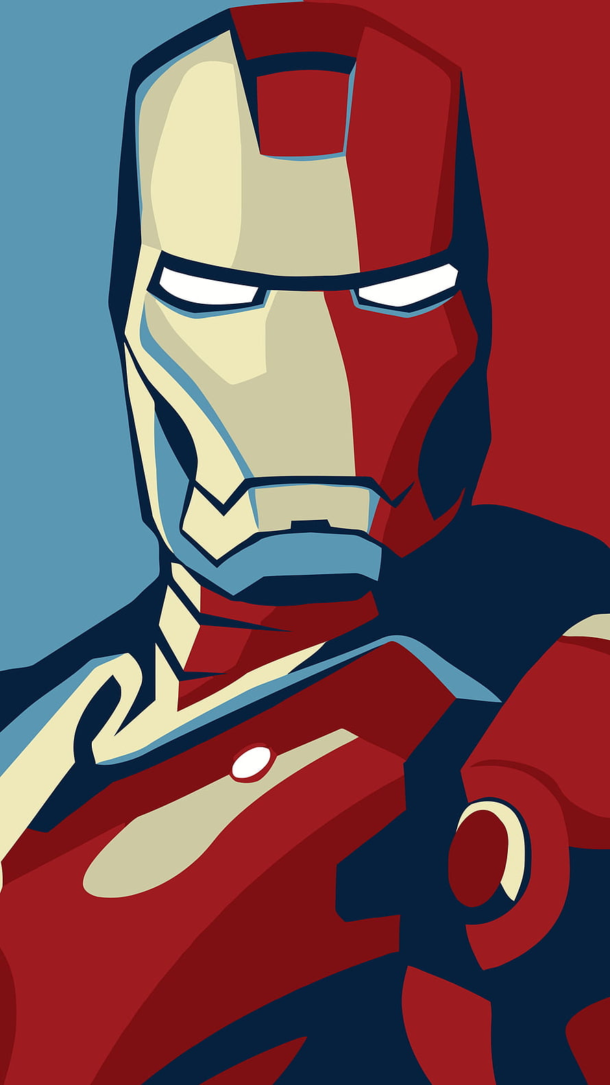 Iron Man Geometric Vector Portrait with Bold Red and Gold Armor Design, Iron Man Collection, iron man HD phone wallpaper