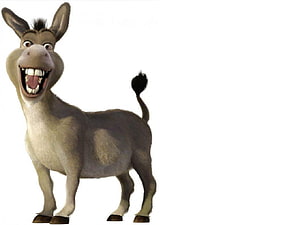 Shrek Donkey Character Render on White Background HD wallpaper