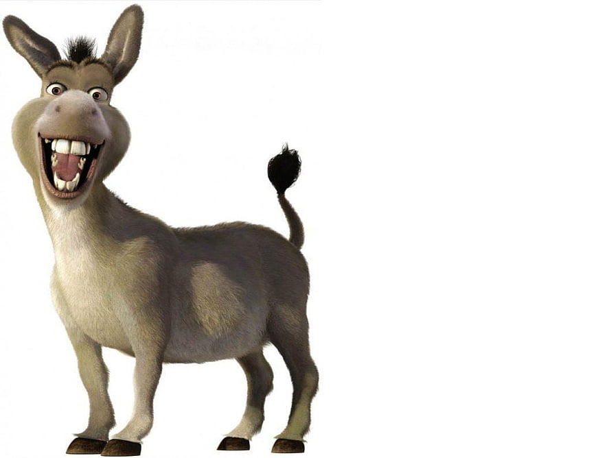 Shrek Donkey Character Render on White Background HD wallpaper