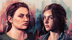 The Last of Us Part II Steelbook Artwork Featuring Abby and Ellie Portraits HD wallpaper