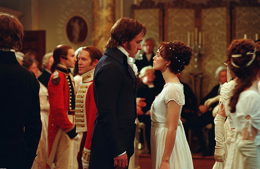 Pride and Prejudice Regency Ballroom Scene with Elegant Period Costumes HD wallpaper