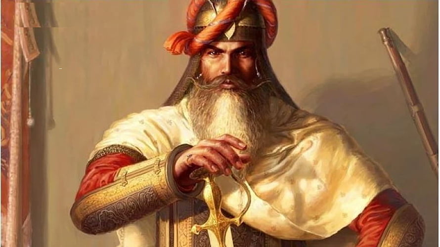 Hari Singh Nalwa Historical Portrait in Traditional Sikh Military Attire HD wallpaper