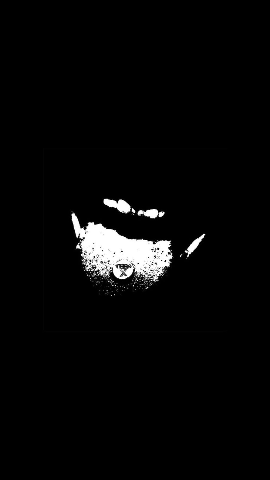 Ken Carson Grunge Portrait with Distressed White Ink on Black Background HD phone wallpaper