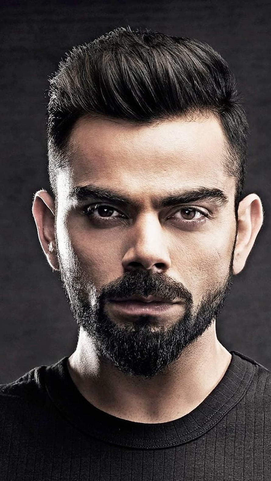 Virat Kohli Intense Portrait With Full Beard And Styled Hair HD phone wallpaper