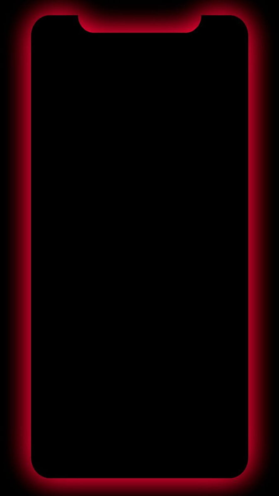 Minimalist iPhone 12 Wallpaper with Glowing Red Neon Border on Black Background HD phone wallpaper