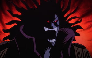 Rocks D. Xebec Anime Villain Portrait With Fiery Red Aura And Glowing Eyes HD wallpaper