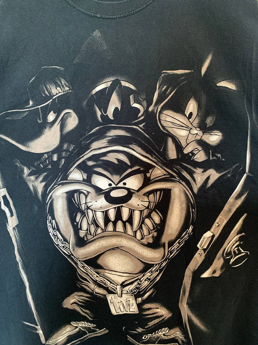Looney Tunes Taz and Bugs Bunny Vintage Rap Style T-Shirt Graphic Design HD phone wallpaper