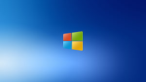 Windows 10X Logo on Blue Gradient Background HD wallpaper