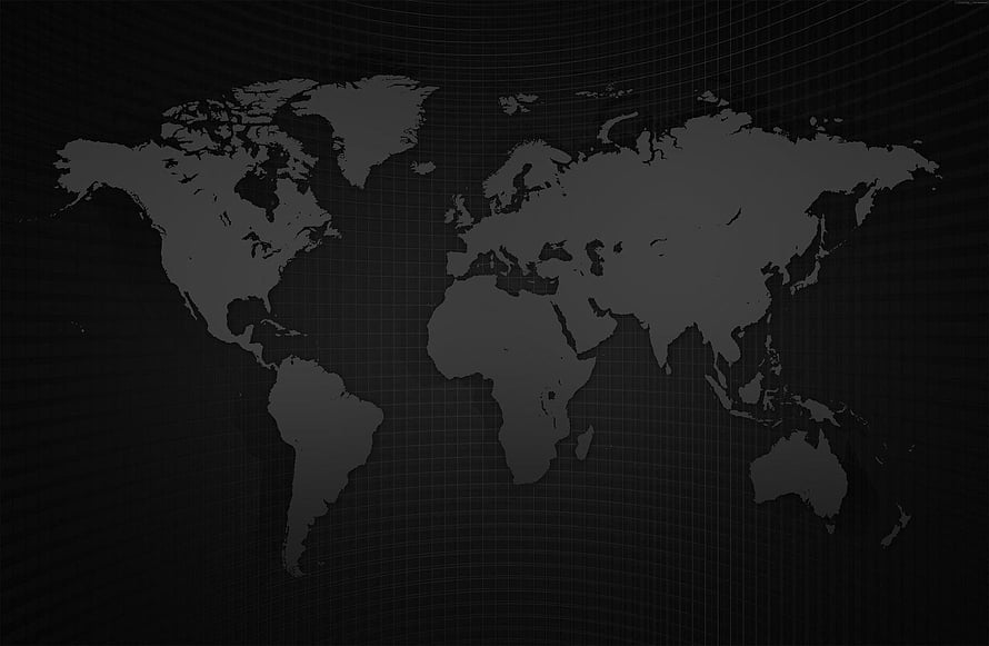 Dark Monochrome World Map with Grid Overlay and Subtle Texture HD wallpaper