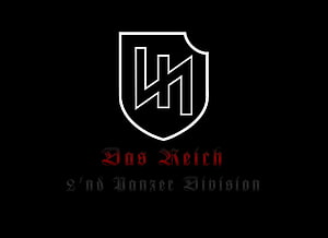 Black Shield Emblem with Stylized Monogram and Gothic Text on Dark Background HD wallpaper