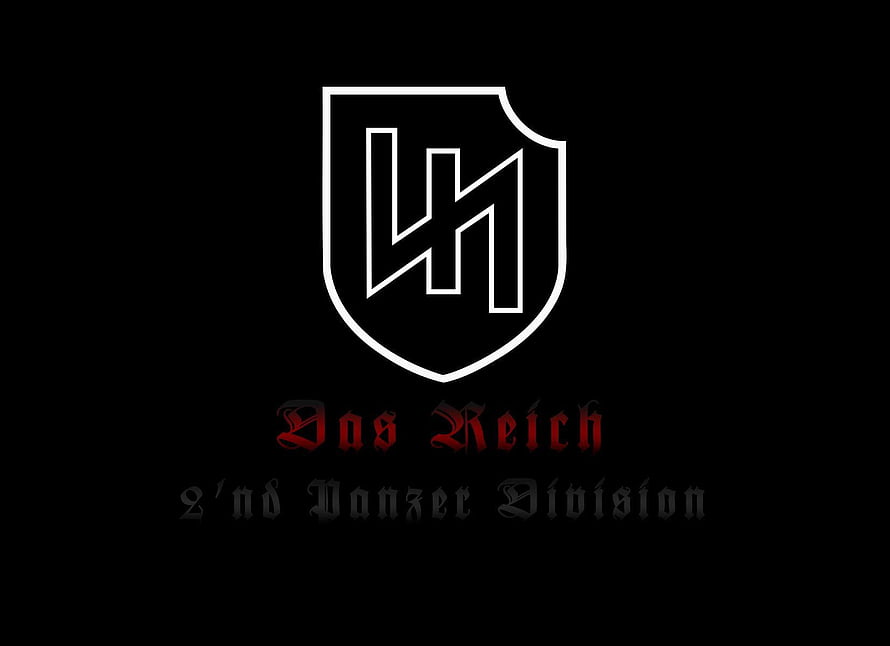 Black Shield Emblem with Stylized Monogram and Gothic Text on Dark Background HD wallpaper
