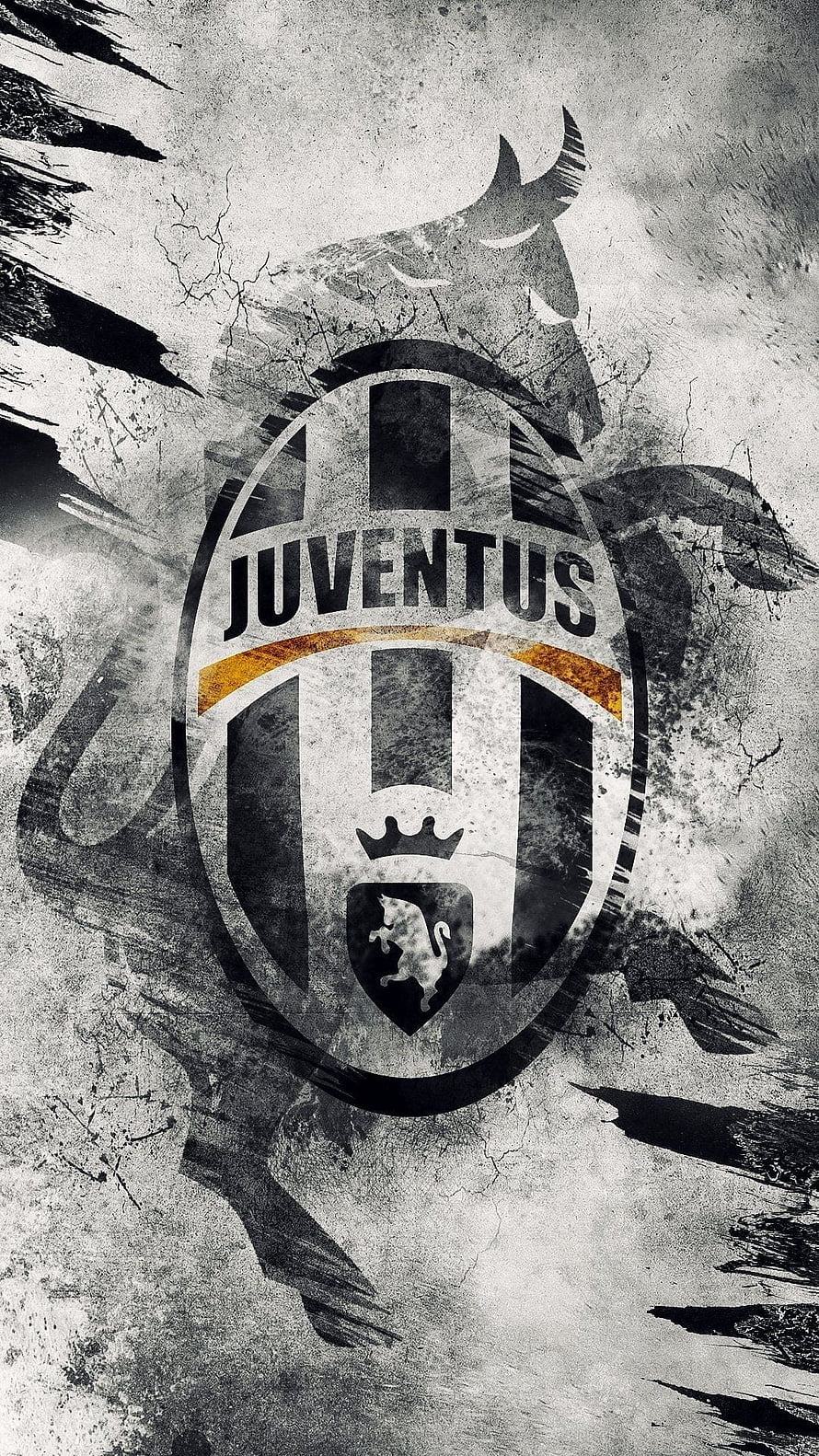 Juventus FC Grunge Emblem With Bull Silhouette And Distressed Texture HD phone wallpaper