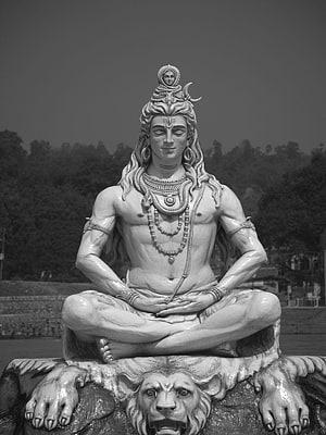Monumental White Statue of Lord Shiva in Meditation Seated on a Lion in Rishikesh HD phone wallpaper