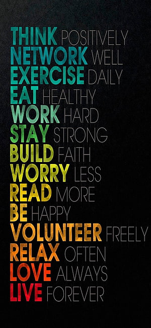 Inspirational Life Advice Typography with Rainbow Gradient on Dark Background HD phone wallpaper