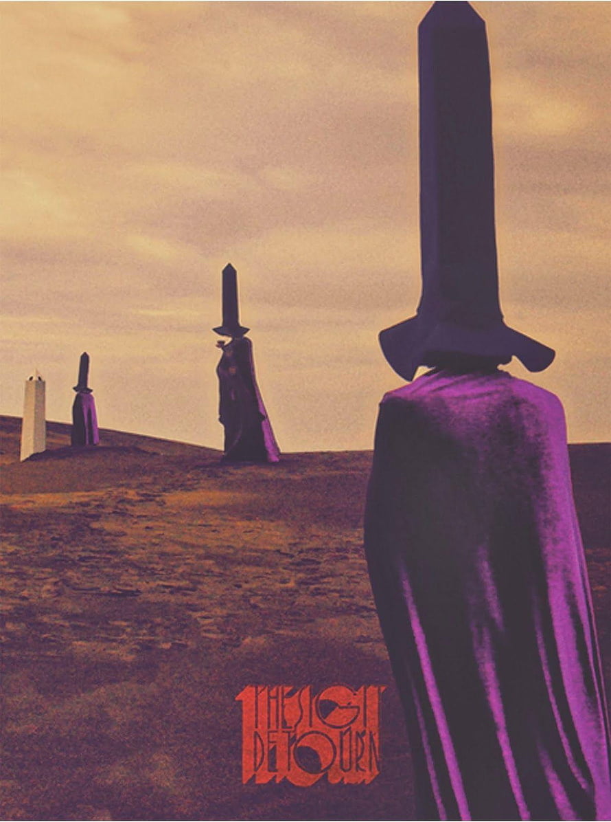 The High Detour Band Artwork Featuring Silhouetted Figures and Giant Swords on a Hill HD phone wallpaper