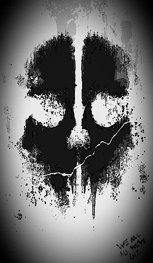 Call of Duty Ghosts Skull Emblem Grunge Artwork HD phone wallpaper